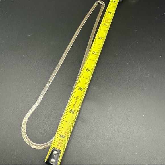 Gold-Tone Flat Herringbone Chain Necklace – Lobster Clasp - Picture 6 of 6